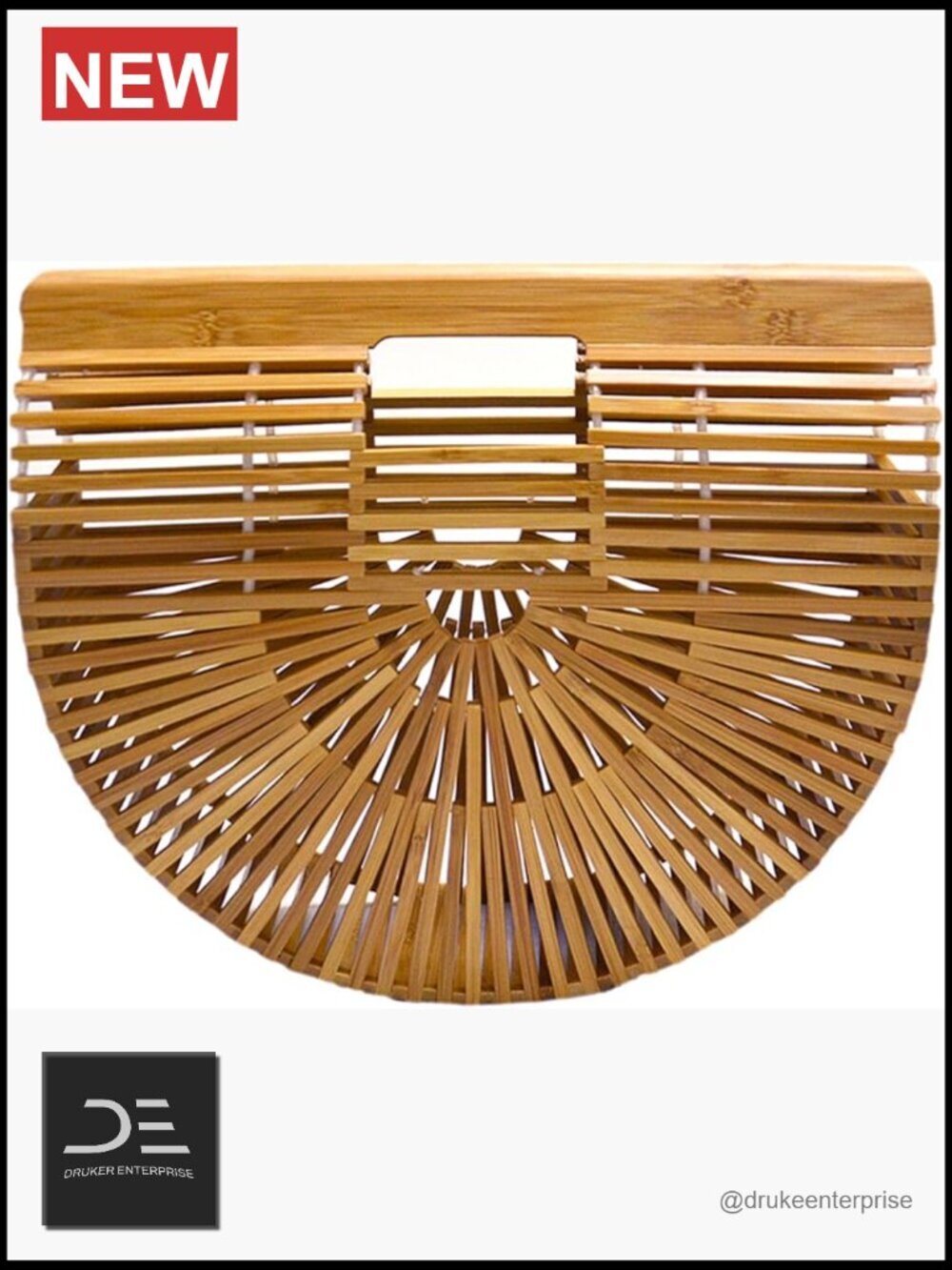 Large Bamboo Handmade Tote Bag Straw Beach Bag